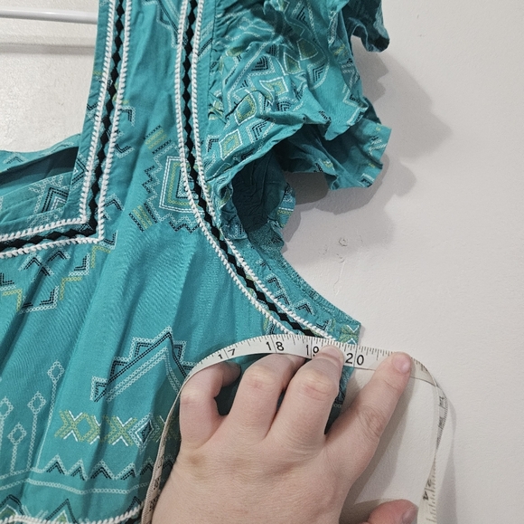 Wrangler Retro Teal Aztec Print Blouse! - Picture 3 of 4